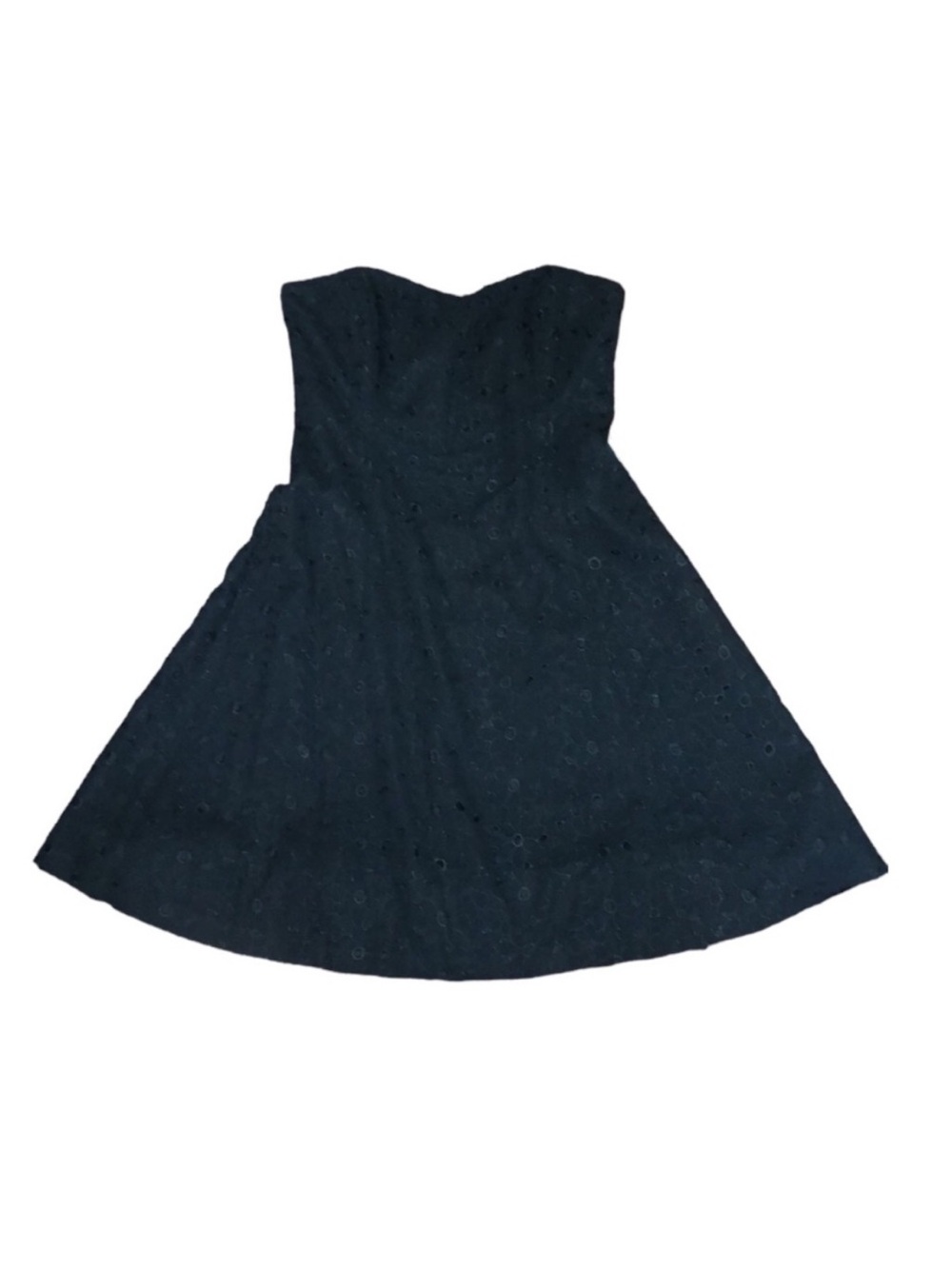 Shoshanna Black Floral Eyelet Strapless Fit & Flare Dress NWT Size 6